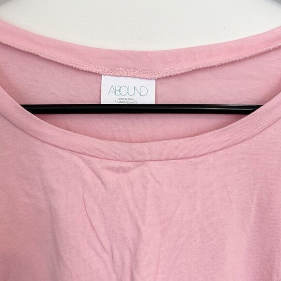 NWT Abound Pink Rolled Hem Short Sleeve Crop Top - Size: Large - Picture 3 of 6